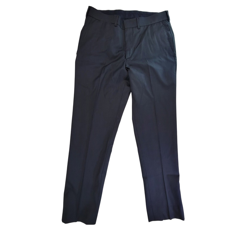 Haggar Mens Dress Pants Charcoal Gray Flat Front Classic Fit Size 48 Reg